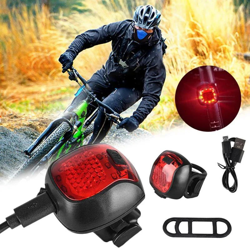 Adjustable angle USB rechargeable bicycle tail light in red