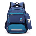 Korean version primary school schoolbag for second grade girl, cartoon design, Oxford cloth, waterproof, lightening, small size, blue colour