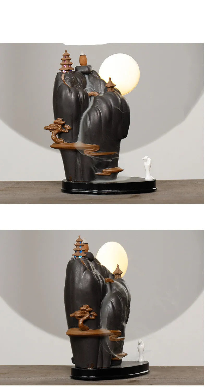 Dehua ceramic sandalwood reflux aromatherapy furnace with colour glaze finish in gift box