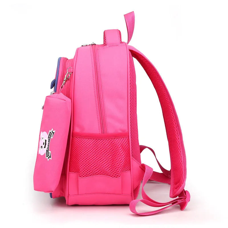 Korean version primary school schoolbag for second grade girl, cartoon design, Oxford cloth, waterproof, lightening, small size, blue colour