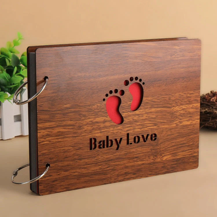Handmade 8-inch wood cover photo album with customisable styles for memory keeping