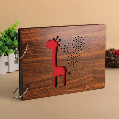 Handmade 8-inch wood cover photo album with customisable styles for memory keeping