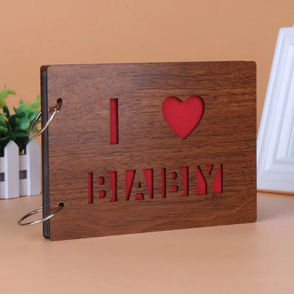 Handmade 8-inch wood cover photo album with customisable styles for memory keeping