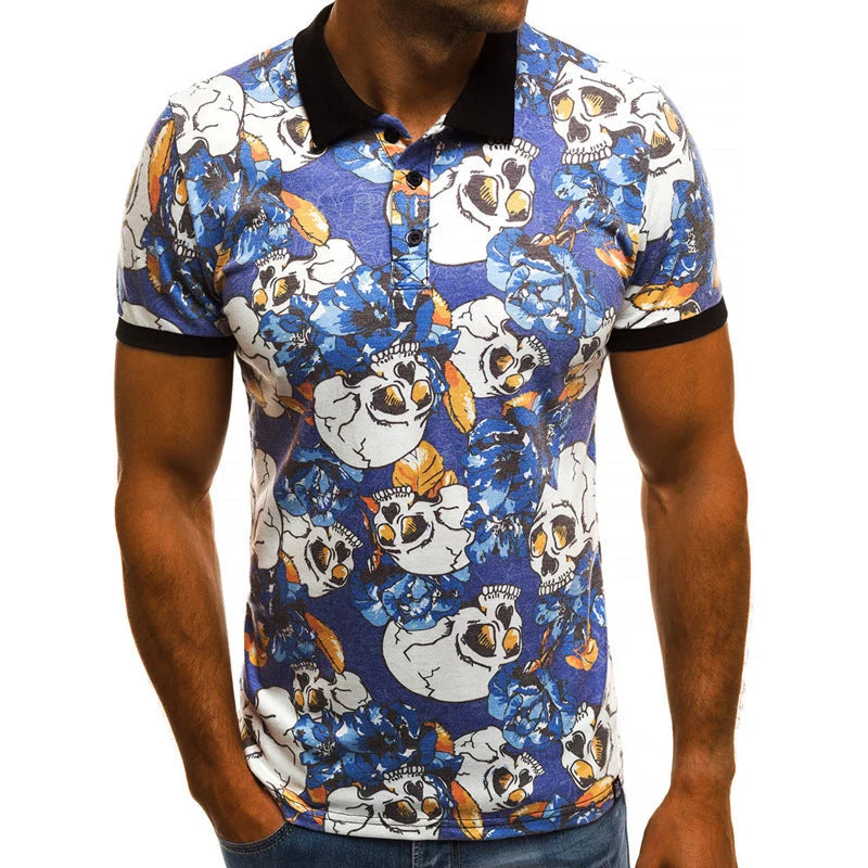 Men's quick-dry polo shirt with 3D mesh printing in various colours