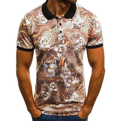 Men's quick-dry polo shirt with 3D mesh printing in various colours