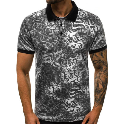 Men's quick-dry polo shirt with 3D mesh printing in various colours