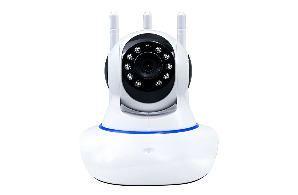 Wireless camera with intelligent rotary head shaker, three antennas, 360 degree rotation, HD night vision, 1080P resolution