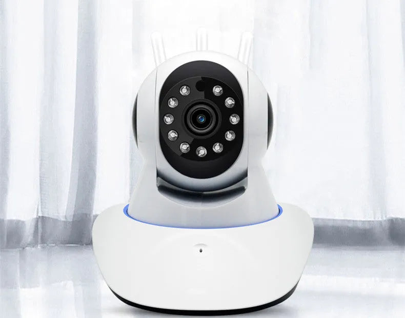 Wireless camera with intelligent rotary head shaker, three antennas, 360 degree rotation, HD night vision, 1080P resolution
