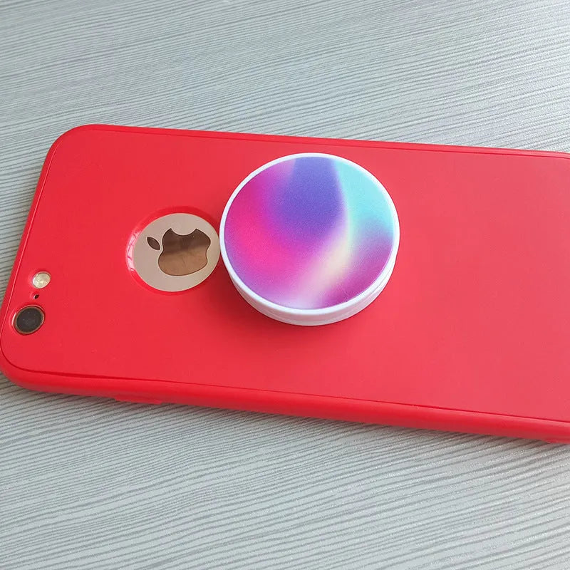 Folding mobile phone holder showing colour and style options including thermal transfer aluminium sheet version