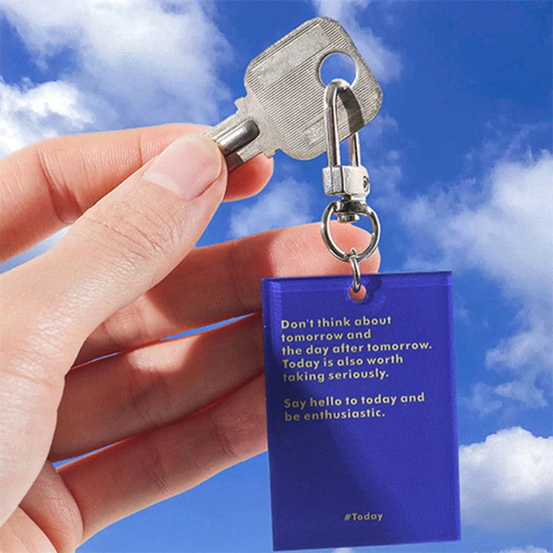 Little Happiness Acrylic Key Chain with Aesthetic INS Landscape Cloud Design