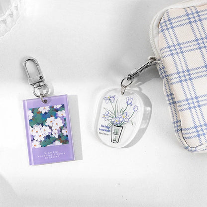 Little Happiness Acrylic Key Chain with Aesthetic INS Landscape Cloud Design