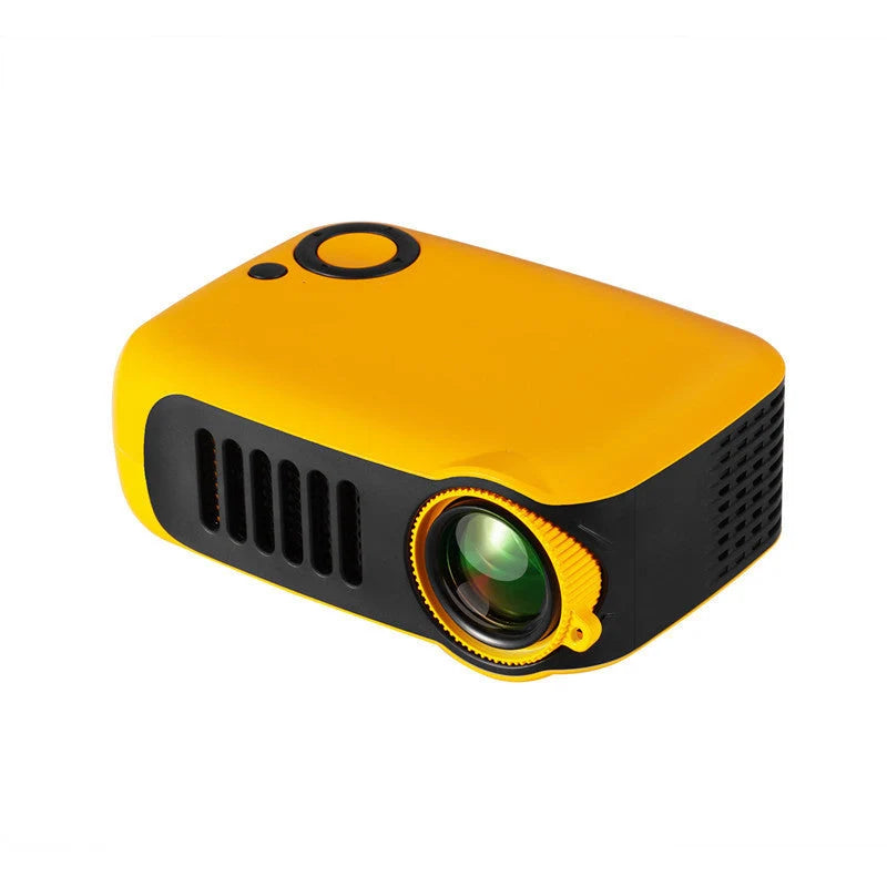 A2000 Mini Portable Smart Projector in orange, white, and black with 1080P HD and 600 lumens brightness