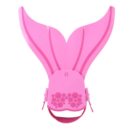 Adjustable swim fin foot flipper in blue, lake blue, and pink for enhanced swimming training