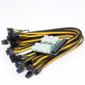 Server power conversion board to 6-pin PCIe adapter with twelve 50cm 8-pin graphics card power cables.