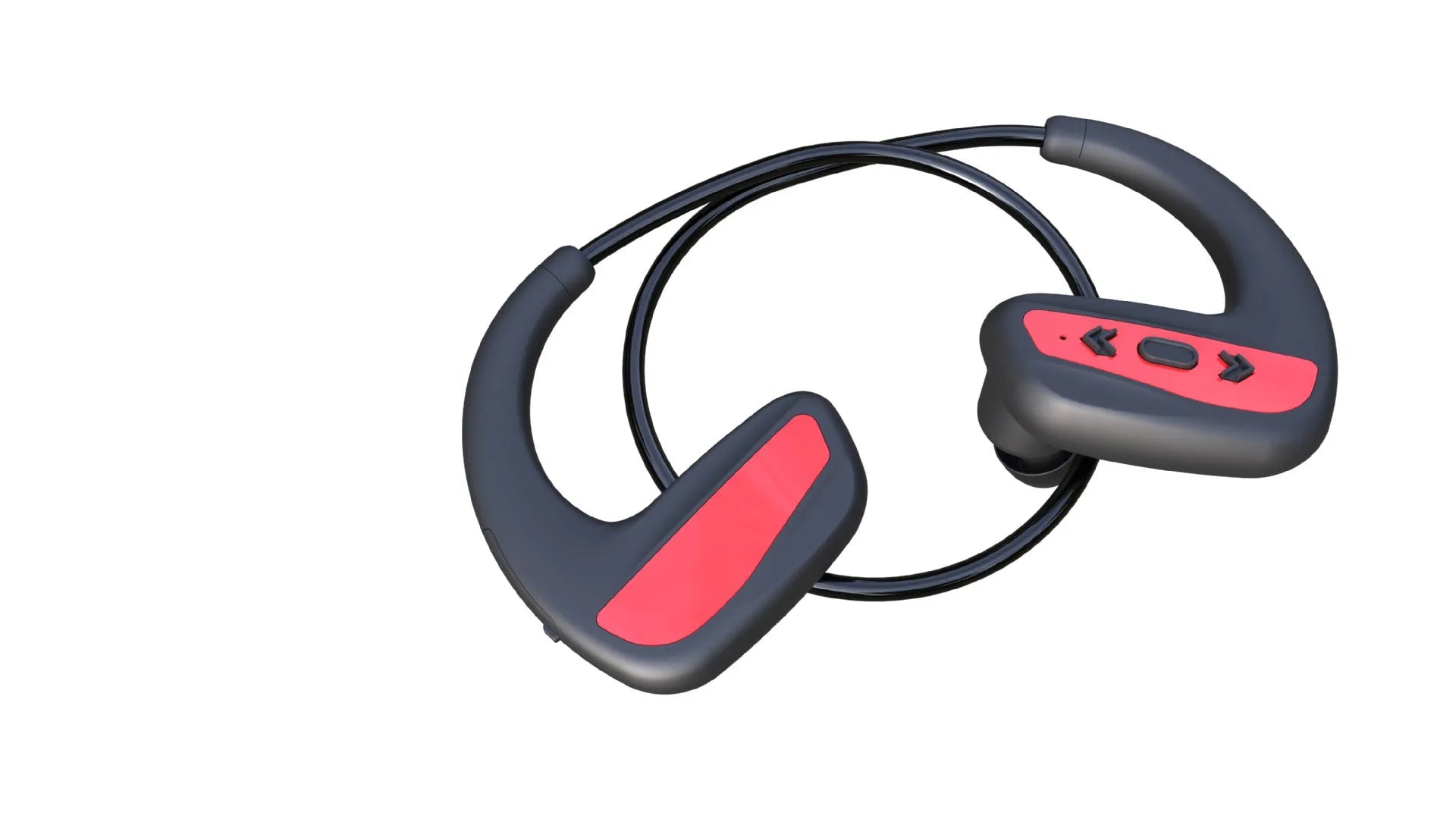 Suomijia SM608 waterproof Bluetooth swimming headset with 8GB memory in black and red options