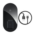 Baseus minimalist 2-in-1 wireless charger and power bank in black, transparent, or white.