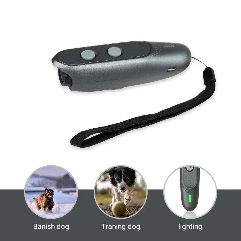 Ultrasonic Anti-Bark Handheld Trainer for Outdoor Pets - Compact, Rechargeable, and Adjustable Sound Modes