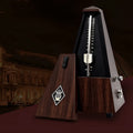 Tower metronome with PPS tempered plastic imitation wood grain body in mahogany colour