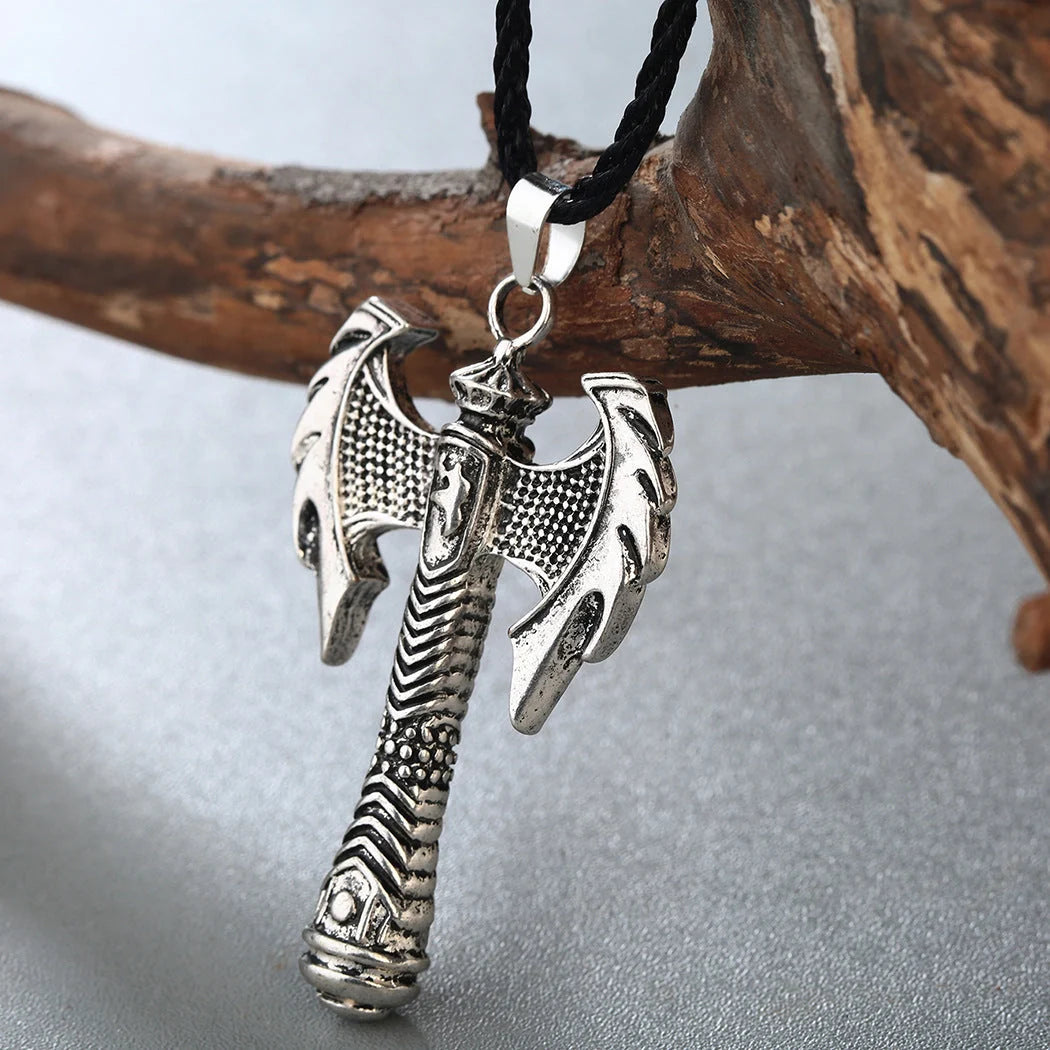 Ancient Greek Viking Axe Necklace in alloy with electroplating finish