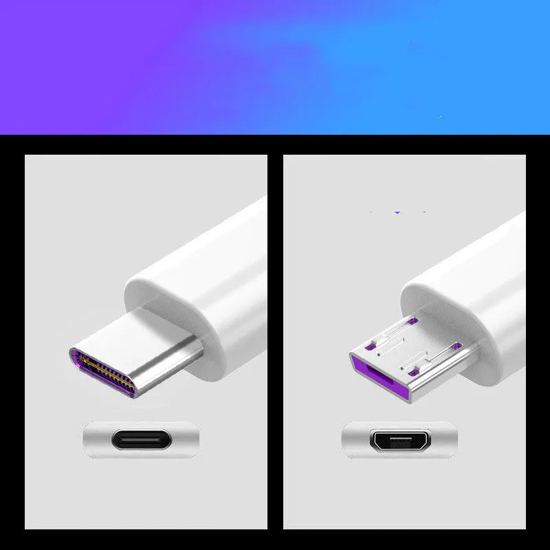 White 1-metre USB data cable for Android or Type-C mobile phone charging and syncing