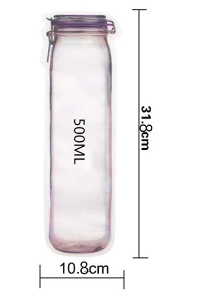 Reusable waterproof snack storage bag with zipper, 1L capacity