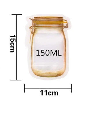 Reusable waterproof snack storage bag with zipper, 1L capacity