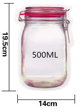 Reusable waterproof snack storage bag with zipper, 1L capacity