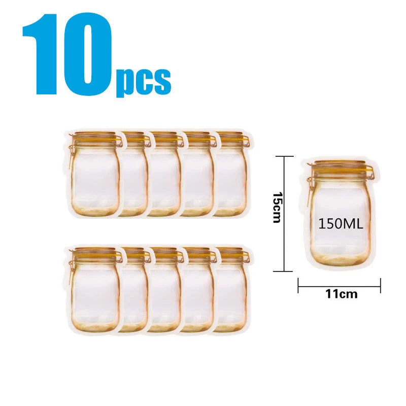 Reusable waterproof snack storage bag with zipper, 1L capacity