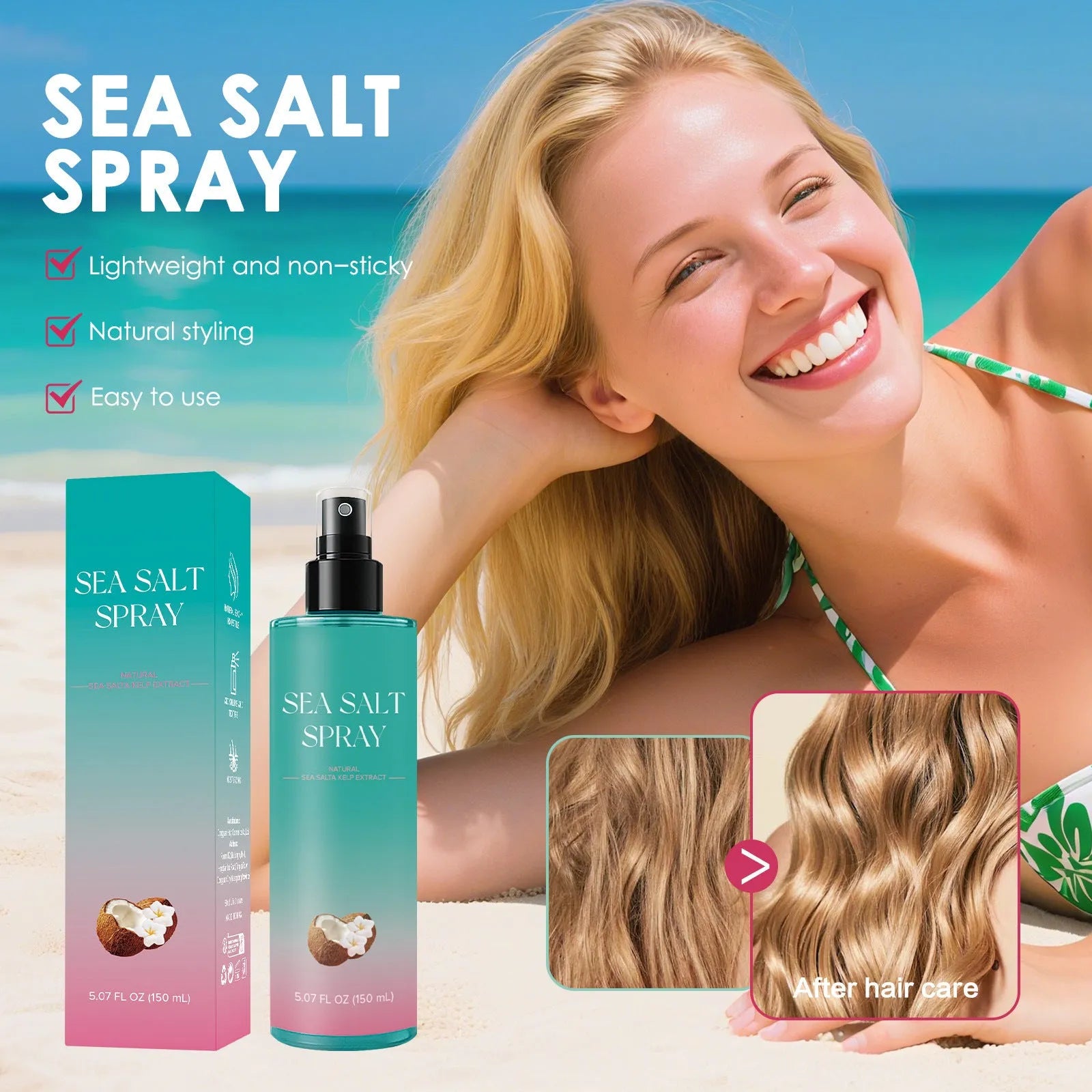 150ml hair care spray bottle for frizzy hair moisturising treatment