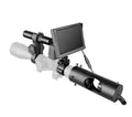 Black digital night vision goggles with 5-inch LCD display and infrared transmitter for low-light observation