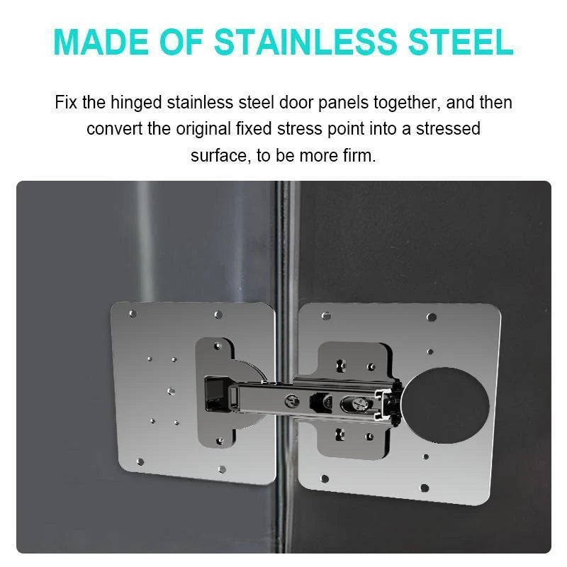 Stainless steel hinge repair installation device for furniture frames