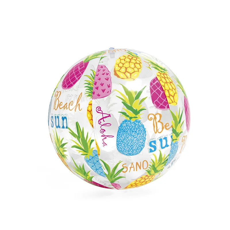 Inflatable round PVC children's pool 132cm with ocean balls and swimming ring, multi-colour design for toddlers 3-6