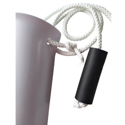 White plastic sock aid with black EVA handle for putting on socks without stretching