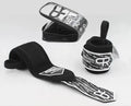 Fitness wristband pair in black non-woven fabric for bench press weightlifting wrist support 45cm length