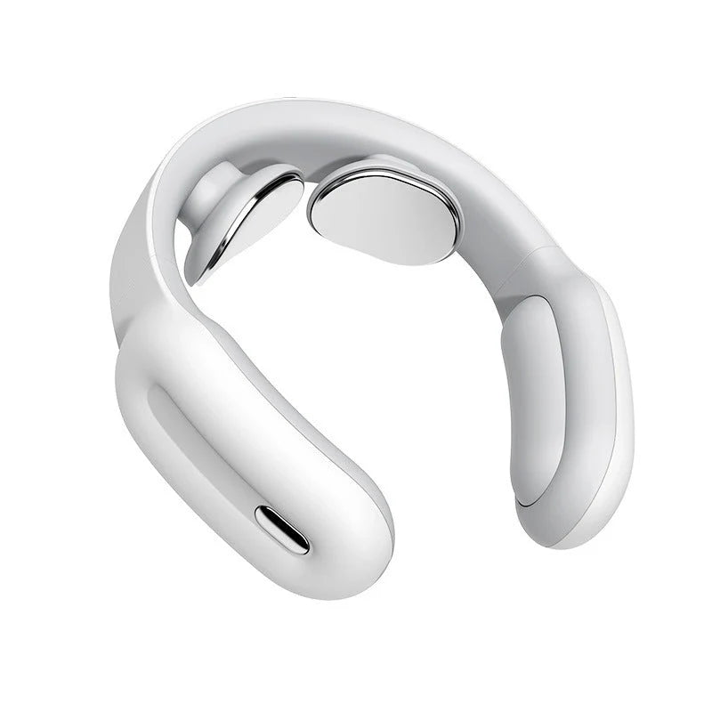 Smart Shoulder and Neck Massager with hot compression feature in pink, blue, and white