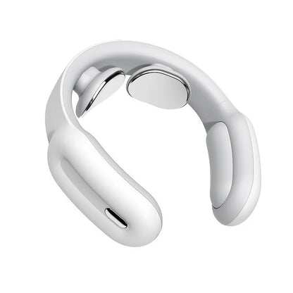 Smart Shoulder and Neck Massager with hot compression feature in pink, blue, and white