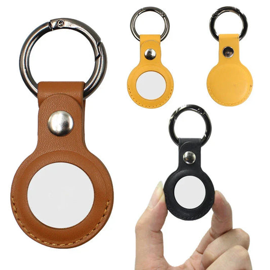 Leather keychain case for Apple Airtags in various colours