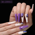 Assemble ballet nails trapezoidal coffin fake nails pack with nail art patches in multiple colours