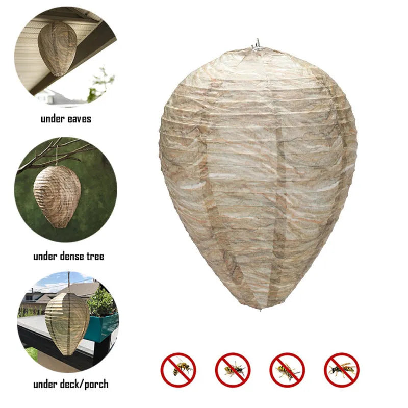 Paper beehive honeycomb lantern in photographic colour, 22cm wide by 28cm high.
