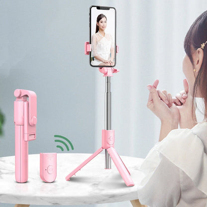 Universal Bluetooth selfie stick with tripod and remote control in various colors