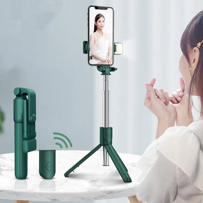 Universal Bluetooth selfie stick with tripod and remote control in various colors