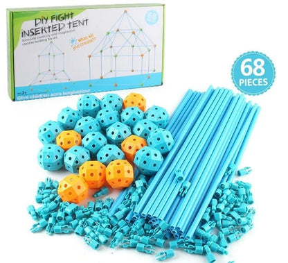 Kids DIY 3D Construction Fort Building Kit with sticks and balls for creative play