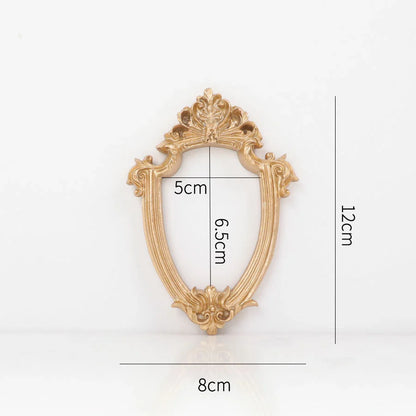 Golden retro photo frame for jewelry and art display, Nordic-style design