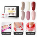 3 in 1 dipping powder nail kit with six colours in compact 88x32x123mm case