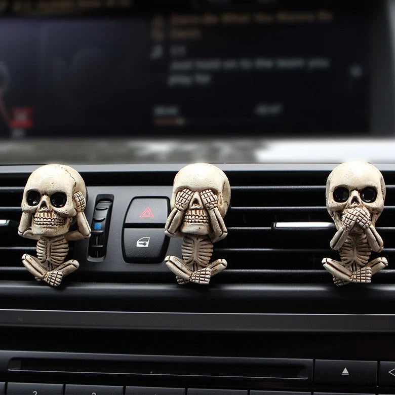 Skull car ornament with air freshener function, European-style cartoon design