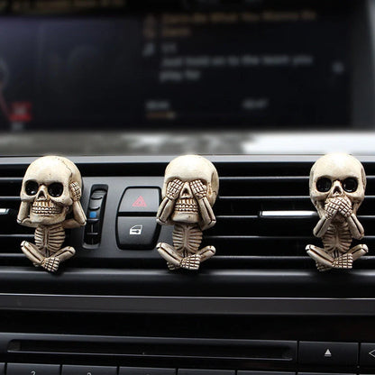 Skull car ornament with air freshener function, European-style cartoon design