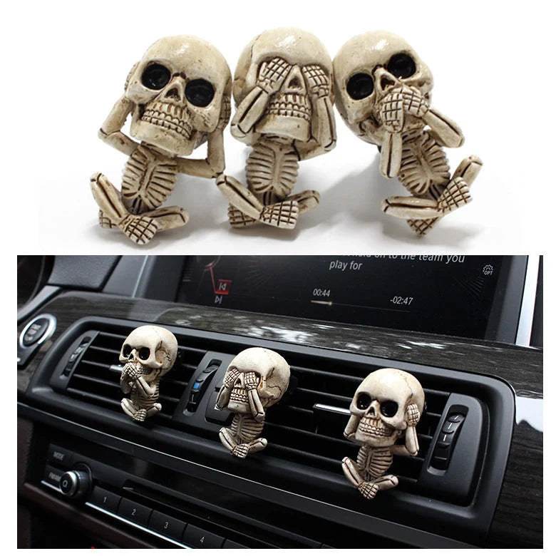 Skull car ornament with air freshener function, European-style cartoon design