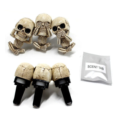 Skull car ornament with air freshener function, European-style cartoon design