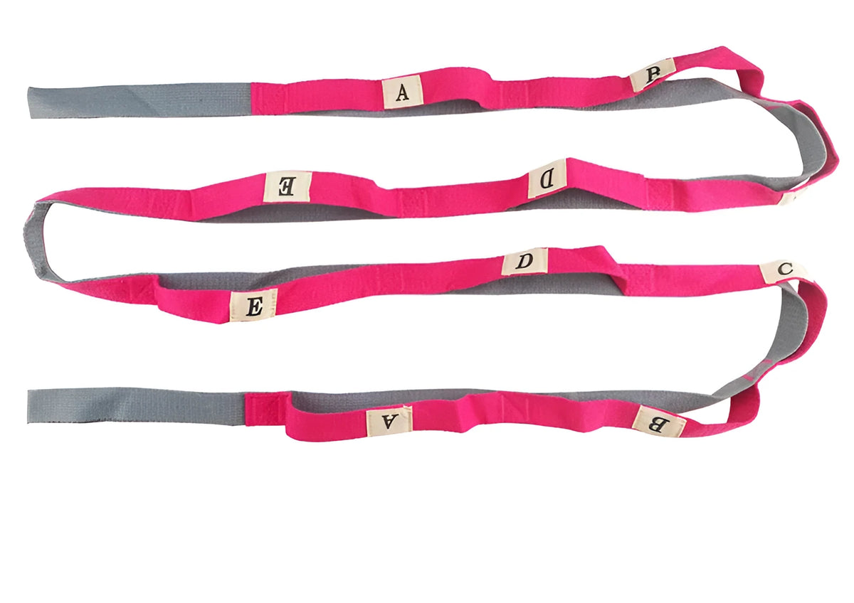 Auxiliary Yoga Supplies yoga stretch band in polyester cotton, available in multiple colours, for fitness and flexibility training.