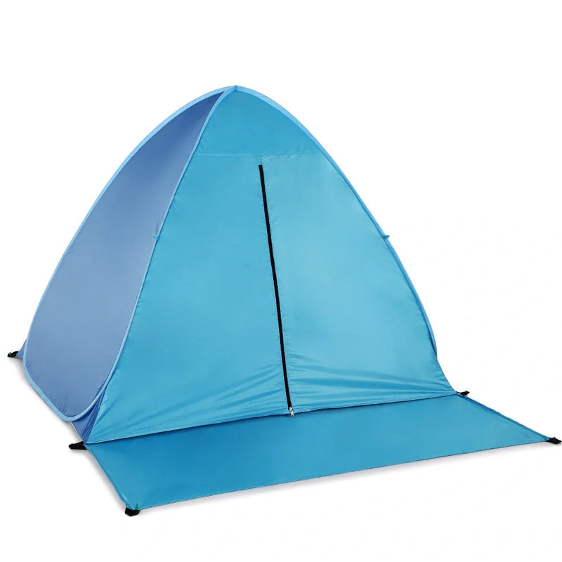 Automatic pop-up camping tent with UPF 50+ sun protection and 190T polyester waterproof fabric measuring 165 x 150 x 110 cm for outdoor shelter